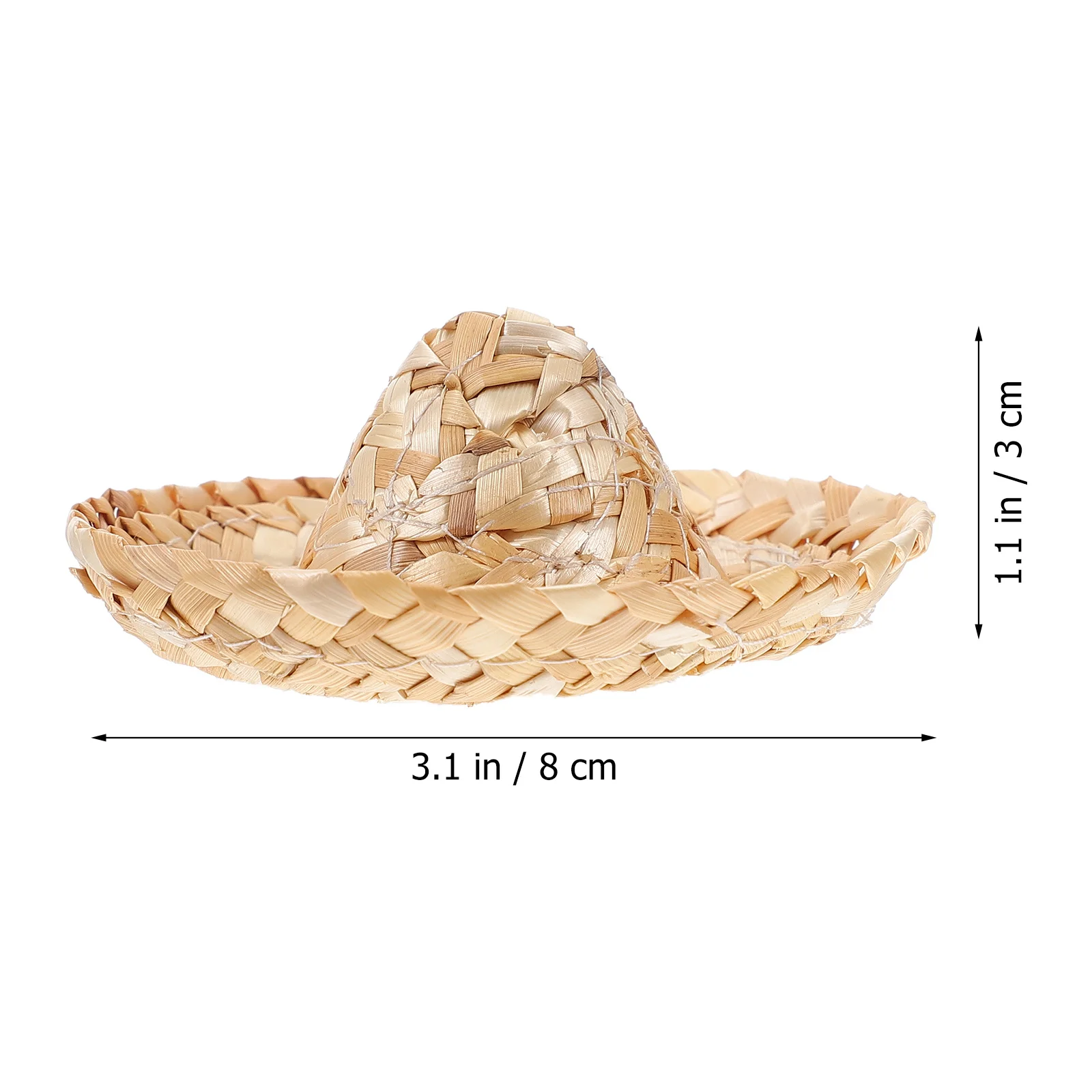 

10pcs Woven Straw Hats Creative Photo Props Small Adorable Hat Decorations For Pets Crafts Lightweight Natural Rustic