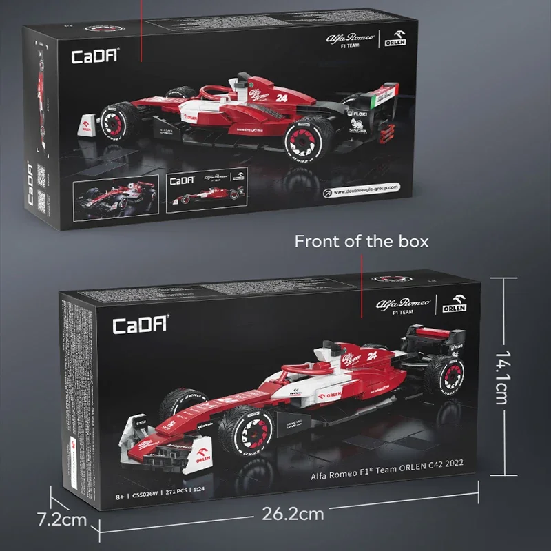 1:24 Alfa Romeo Formula-1 Racing Car F1 Racing Car C42 Sports Car Model Building Blocks City Racing Car Bricks Toys Kid Gift