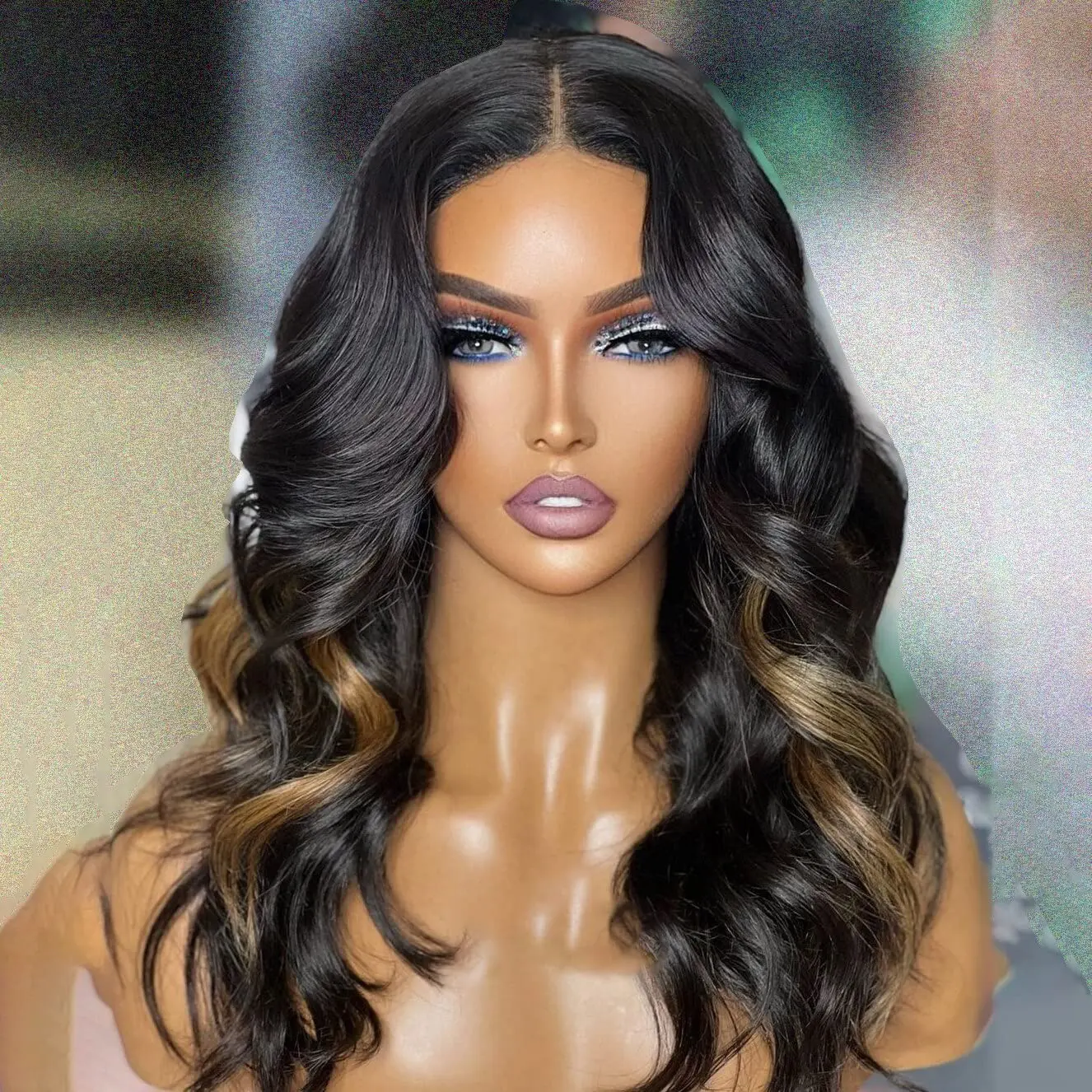 Highlight Body Wave 13x4 Silk Top Lace Frontal Human Hair Wigs Colored Ombre Honey Blonde Silk Base Wig For Women Pre Plucked