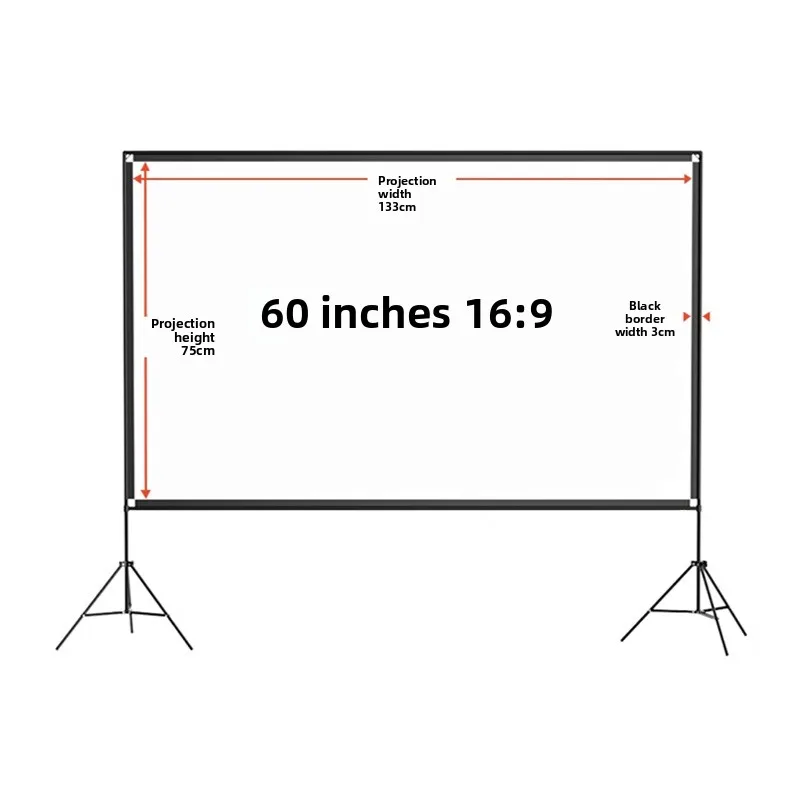 Projection screen Vintage movie cloth Portable foldable projector screen Camping home