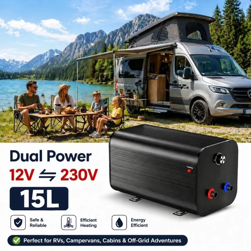 RV Storage Electric Water Heater 12V  Camping Shower Hot Water System  220V 15L Mini Water Heater For Caravan