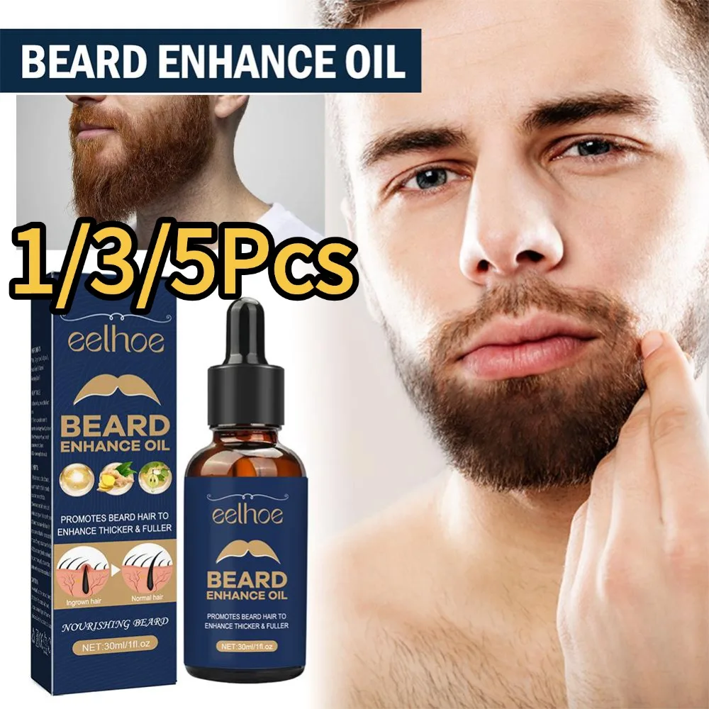 Aceite Natural para el crecimiento de la barba, herramientas hidratantes y suavizantes, acondicionador de aceite para Barba para hombres, cuidado de la barba, 30ml, 1/3/5 Uds.