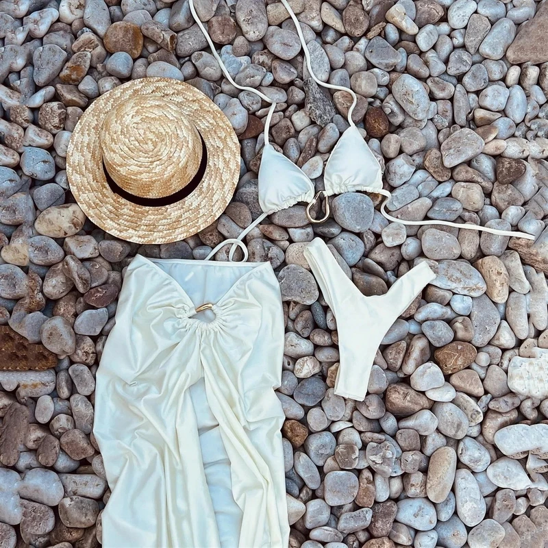 

Para Praia сексуальное бразильское бикини 2025, купальник из трех частей с пляжным платьем, стринги, купальник, женский бикини, пляжная одежда