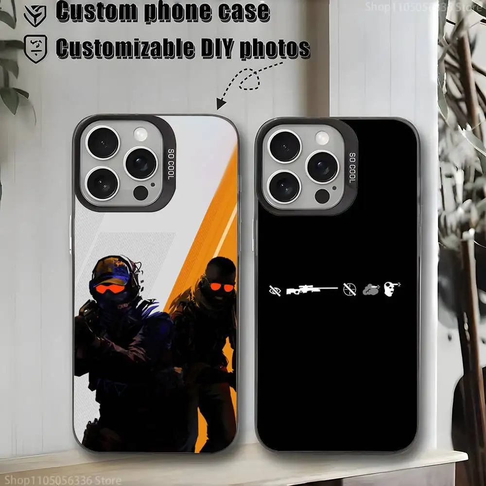 

C-CS2 Game Phone Case For iPhone 16,15,14,13,12,11,Mini,Pro,MAX,plus,Black Matte Shockproof Cover