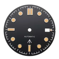 31MM Single Calendar NH35 Dial Replacement Green Luminous Watch Dial for NH35/NH36 Movement Watch Faces for SKX007 Accessories