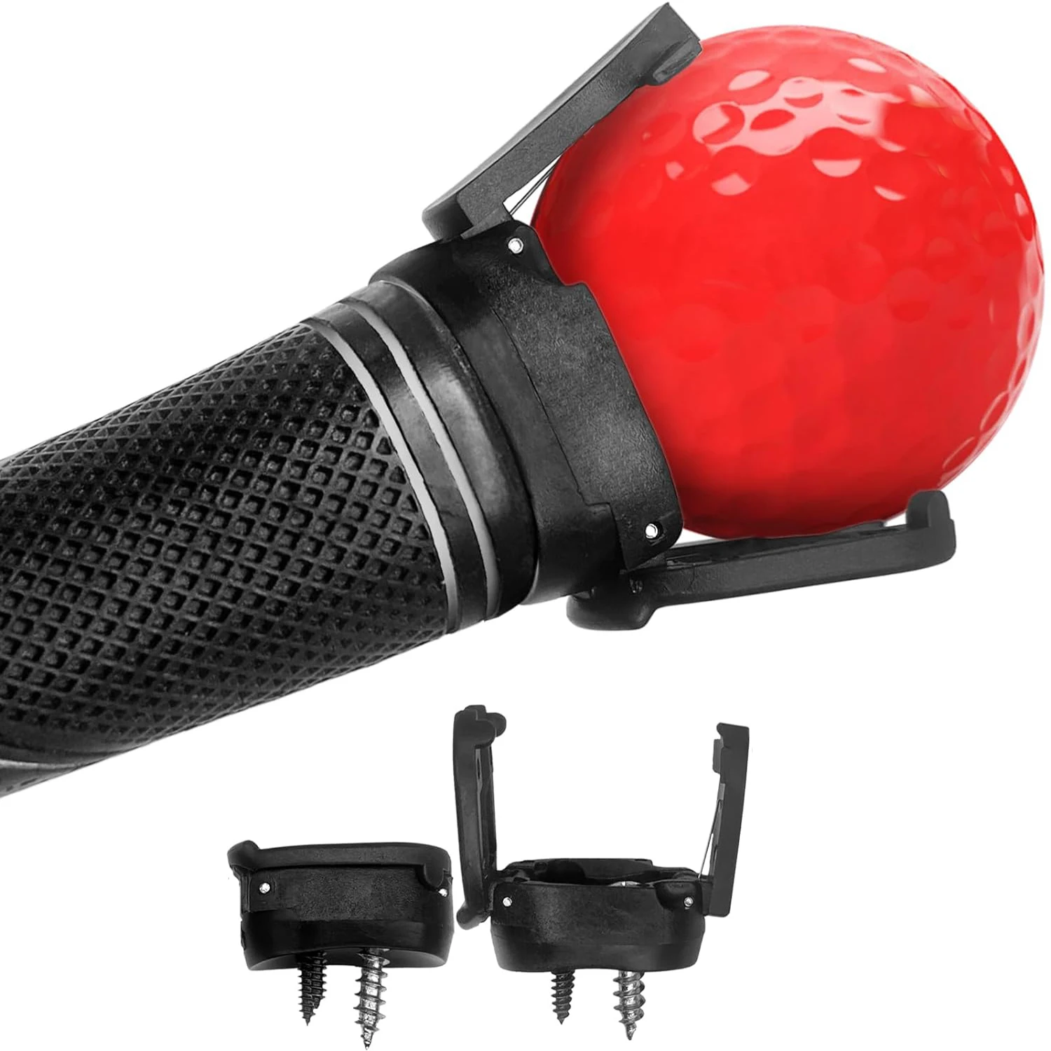 Golf Ball Retrievers 2pcs Mini Foldable Golf Ball Pick Up Tool Saver Putter Grip Black Retriever Plastic Claw Grabber Ball Claw