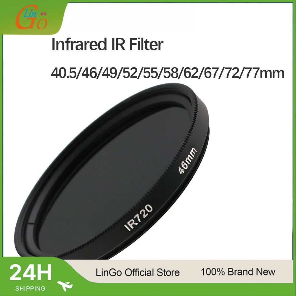 LinGo Professional 40.5/46/49/52/55/58/62/67/72/77mm IR720  Camera Lens Infrared Filters For Canon Nikon SONY SLR Camera