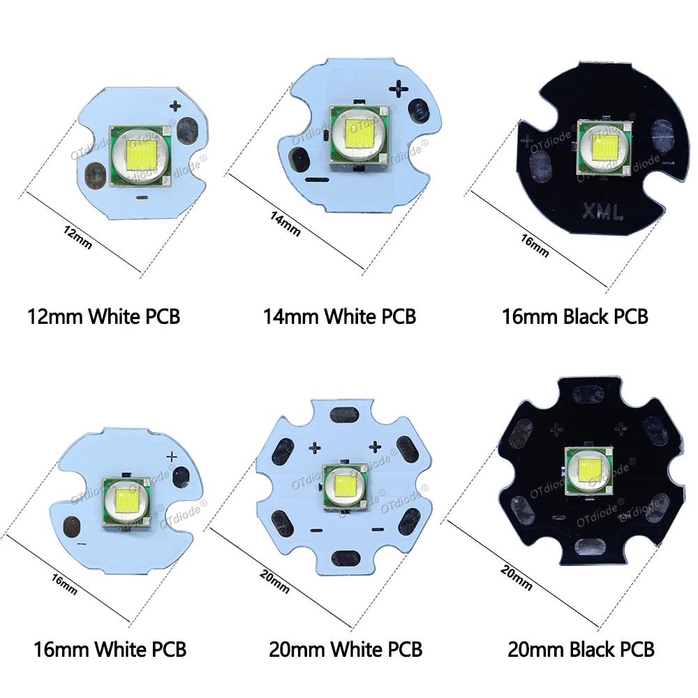 Imagem -04 - Frio e Quente Branco Led Lanternas Chip Peças da Lâmpada Acessórios de Bicicleta Xml t6 5050 3v 6v 12 mm 14 mm 16 mm 20 mm 10 Pcs