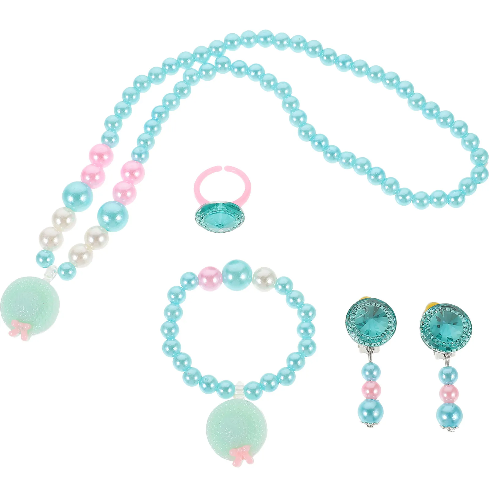 

1Set Children's Jewelry Set Lightweight Resin Necklace Bracelet Gift for Girls Toddler Decorative Accessories Kids Jewelry Set