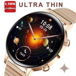 New Ultra Thin Lady Smart Watch Women AMOLED HD Screen Sports Bracelet Heart Rate Bluetooth Call Fashion Smartwatch For Female