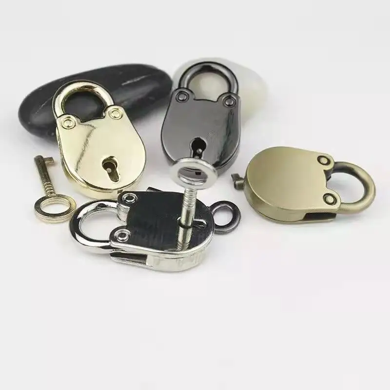 1 Set Delicate Antique Style Mini Padlock Metal Padlock With Key For Travel Wedding Jewelry Box Diary Book Suitcase