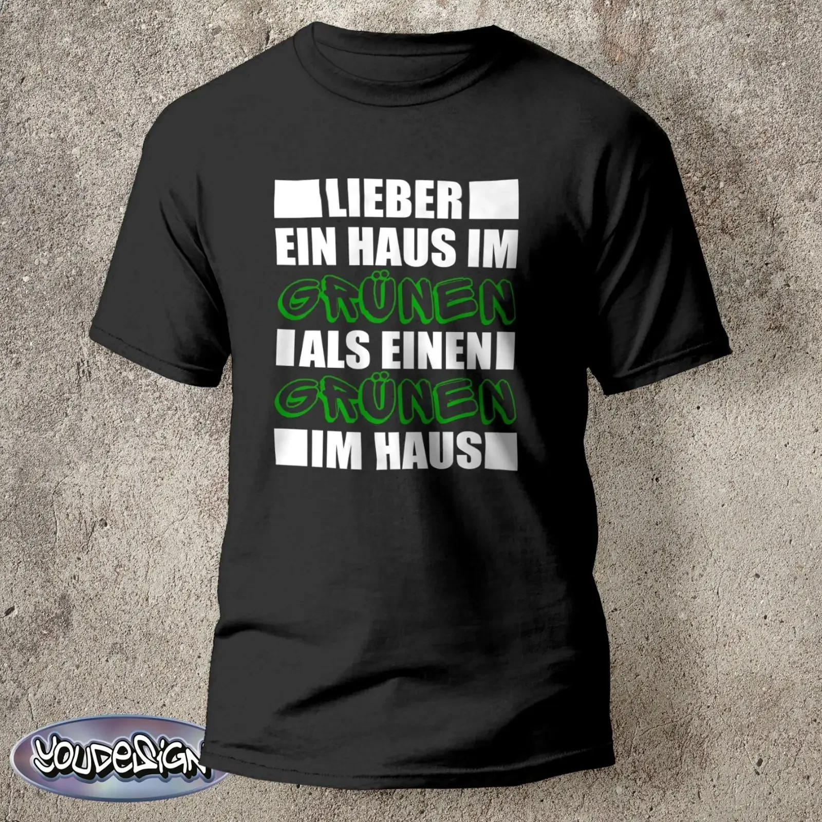 Haus im Grünen T Shirt Anti Grün Demo Ampel Widerstand Politik Gegen Grüne S 5XL vintage Washed Versatile streetwear homme