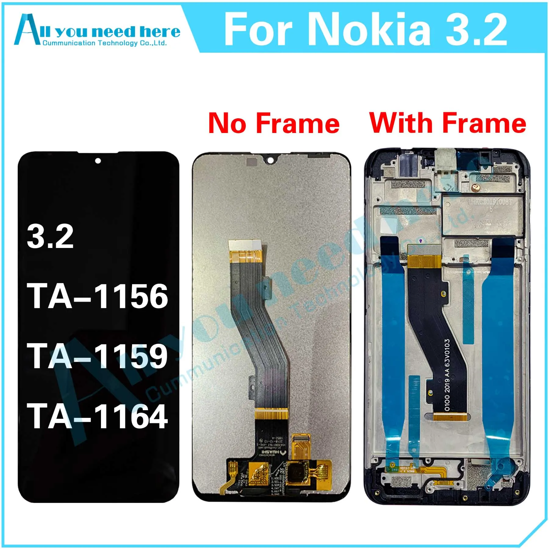 

100% Test For Nokia 3.2 TA-1156 TA-1159 TA-1164 LCD Display Touch Screen Digitizer Assembly Repair Parts Replacement