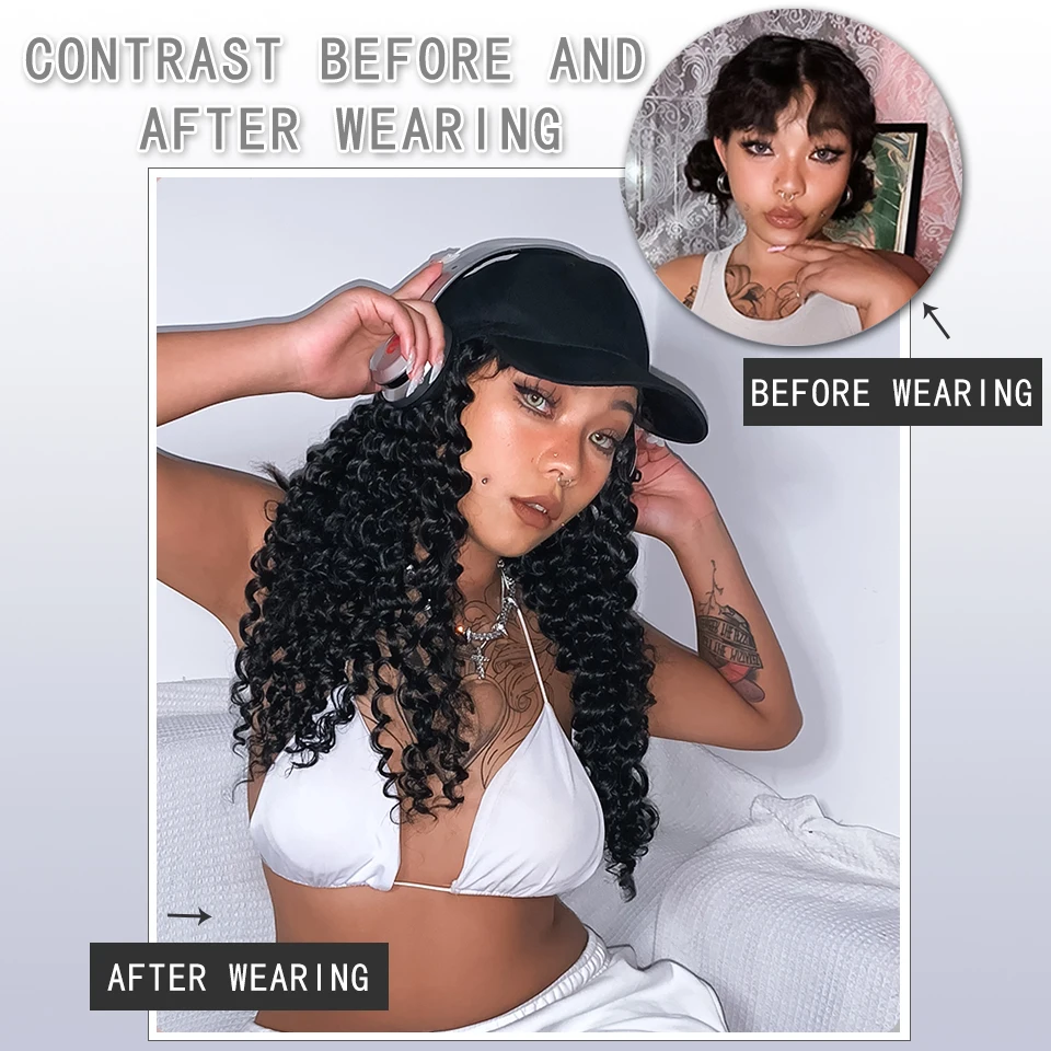 Wigs Long Curly Hair Synthetic Hair Women's Dirty Braids Men's Short Hat  Wigs  Hats  Small Curly Hair Wigs And A Lot Of Hair