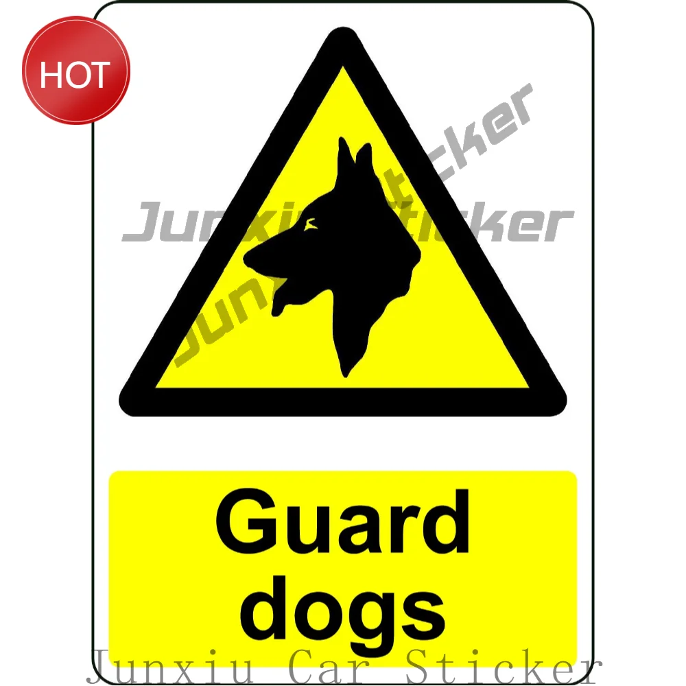 Warning Caution Guard Dogs PVC Sticker Notice Decal For Workplace Walls And Doors Notice Display Safety Sign Accessories