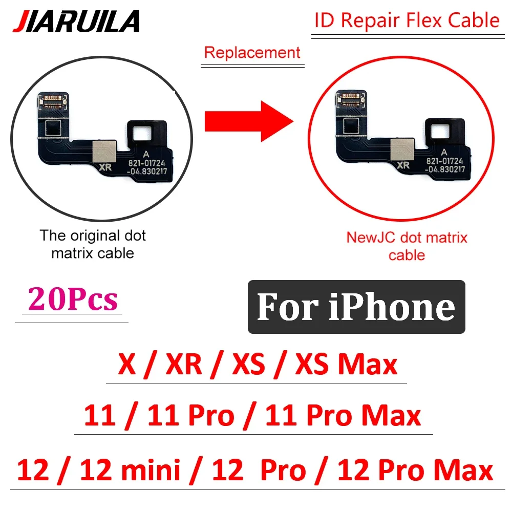 

20Pcs，Face ID Repair Replace Dot Matrix Cable For IPhone 11 12 Pro X XR XS Max mini Dot Matrix Projection Repair Dot Projector