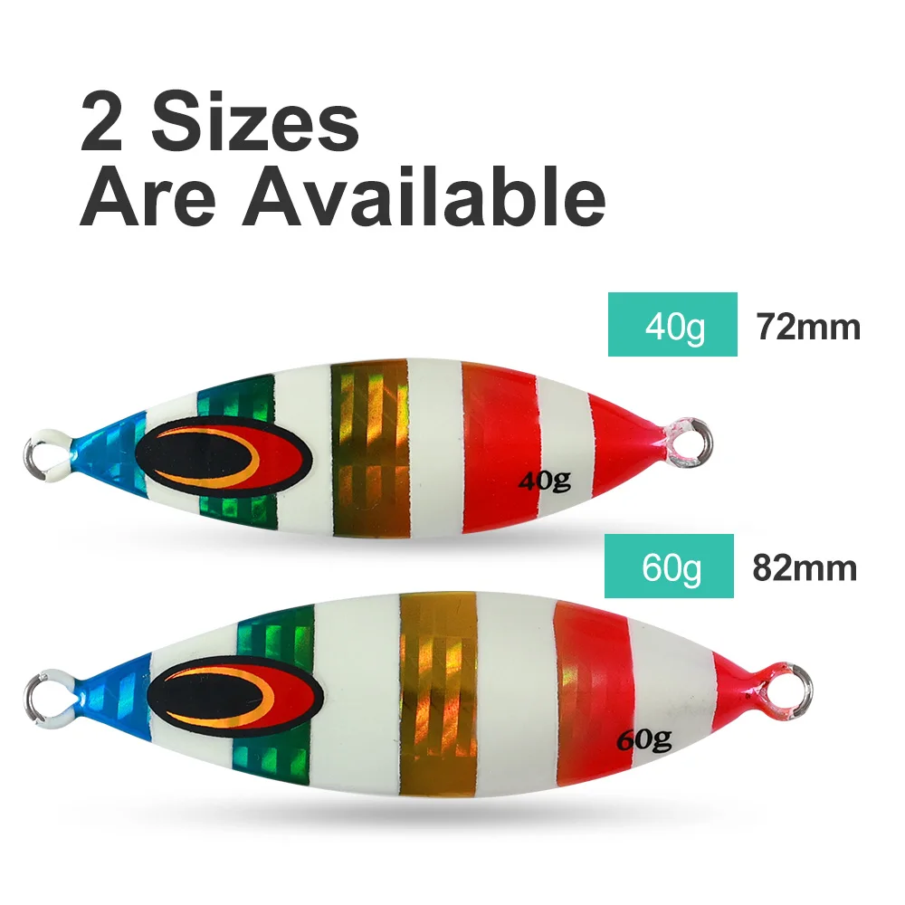 CASTFUN Slow Jigging Lure 40g 60g Swing Jig Inshore Fishing Jigs Fish Artificial Bait Lure Metal Jig