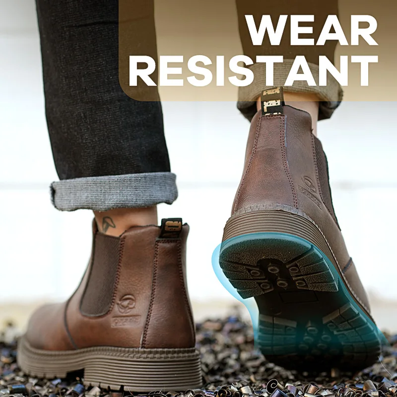Anti-smash and anti-puncture work shoes high top four seasons safety shoes image 5