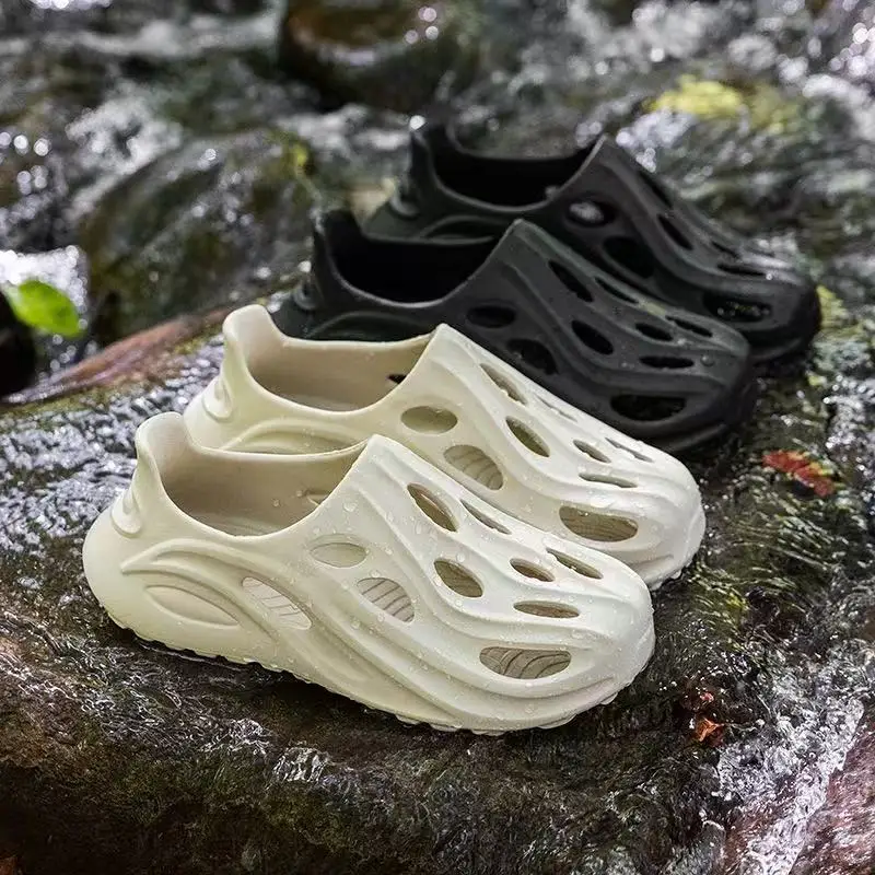 

Мужская летняя спортивная обувь на открытом воздухе, противоскользящая дышащая пляжная обувь, сандалии для рыбалки, вождения, пересекающие воду, материал EVA