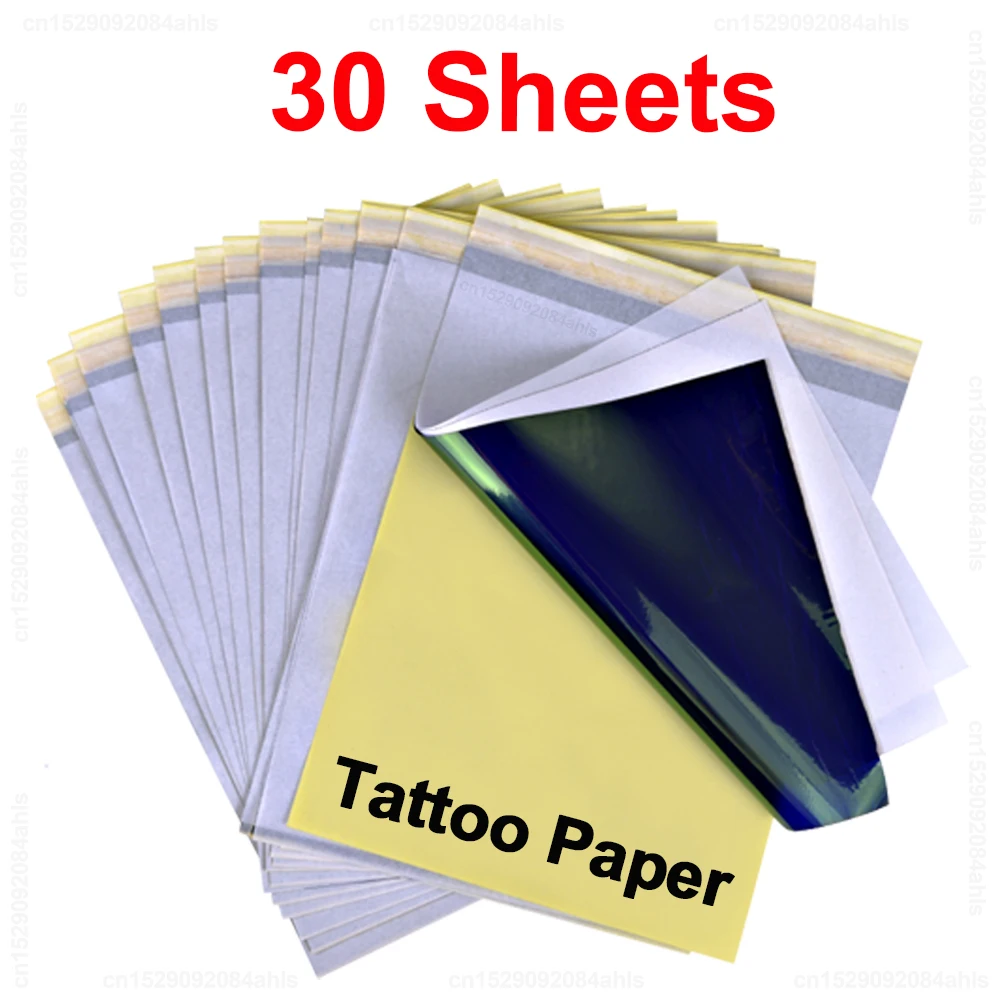 30 Sheets Tattoo Transfer Paper A4 Thermal Stencil Transfer Paper Copy Paper for Tattoo Transfer Machine Accessories Supplies