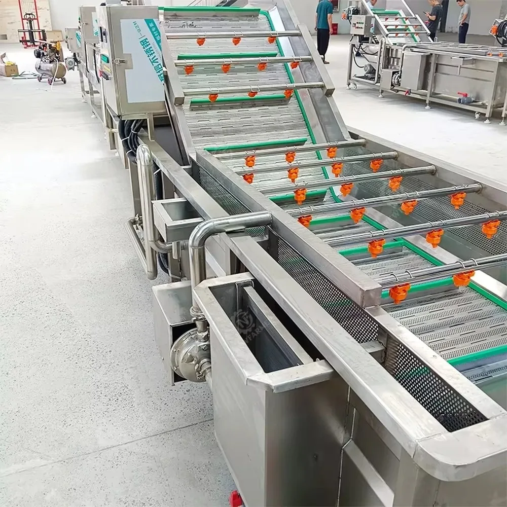 Automatic Potato Cleaning Drying Machine Vegetable Fruit Production Line Washer Dryer Equipment Commercial