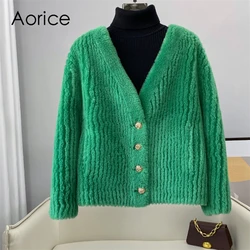 Aorice Women Real Wool Fur Coat parka New Winter Warm Female Sheep Shearing Jackets Plus Size Overcoats CT178