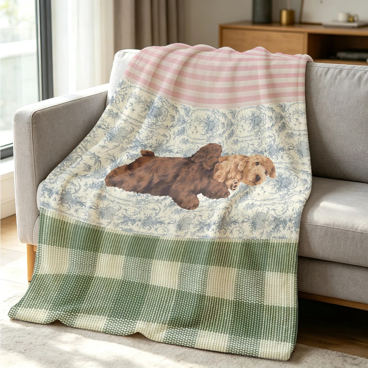 Tender Pups Flannel Blanket Warm Soft Halloween Christmas Couch Warm Cozy Decorative Decor Gift for All Season