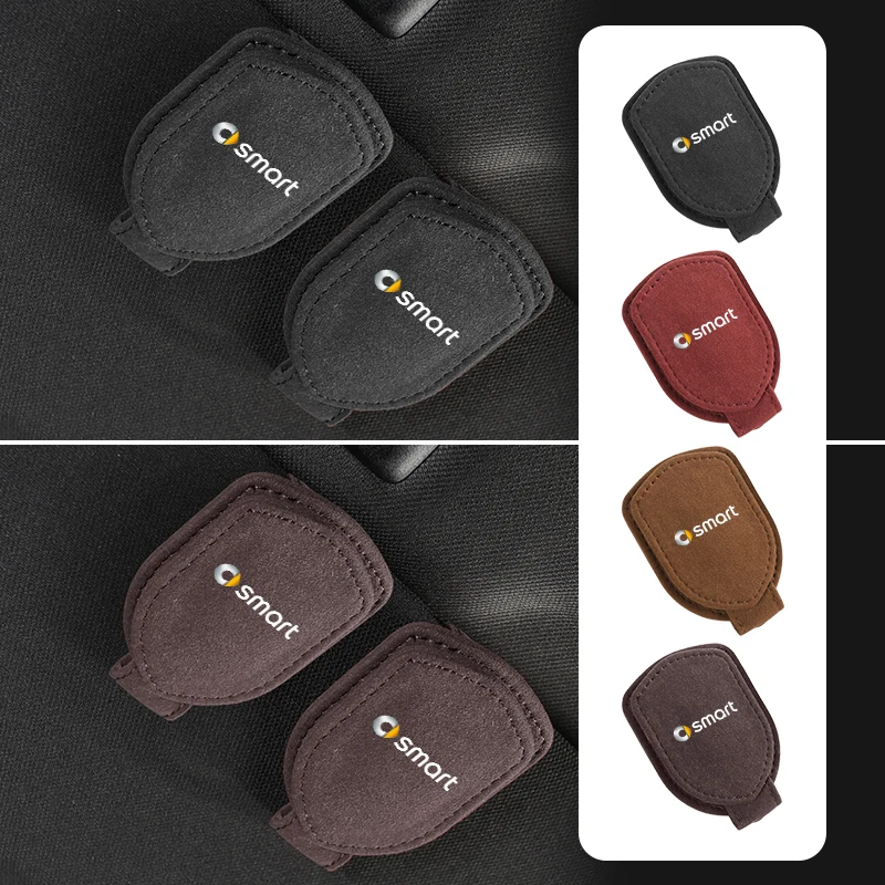 Car Mounted Suede  Sun Visor Leather Glasses Clip For Smart Fortwo 451 450 453 EQ Forfour Coupe Cabrio Crossblade ROADSTER