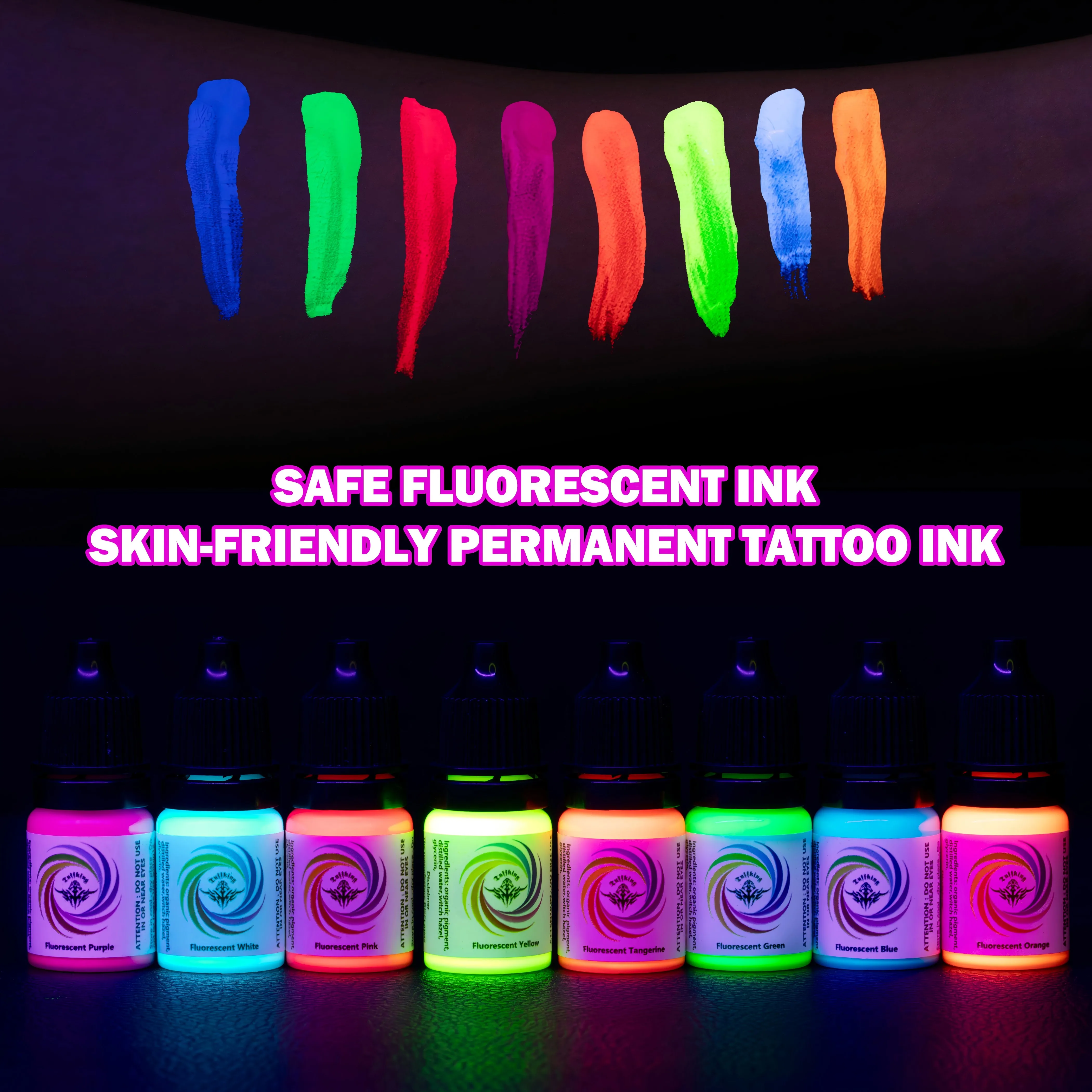 5ML Tattoo Ink Pigment fluorescent ink Body Art Tattoo Kits Professional Beauty Paints Makeup Tattoo Supplies Semi-permanent