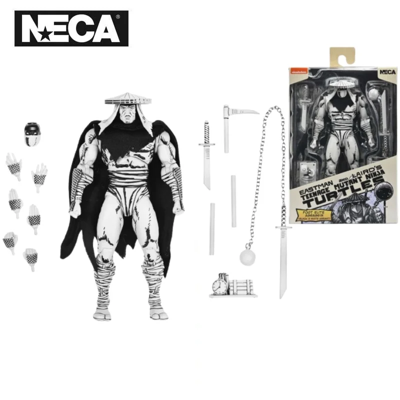 

NECA 54542 Teenage Mutant Ninja Turtles Action Figure Foot Assassin Black and White 18 cm Collection Doll Original TMNT Toys
