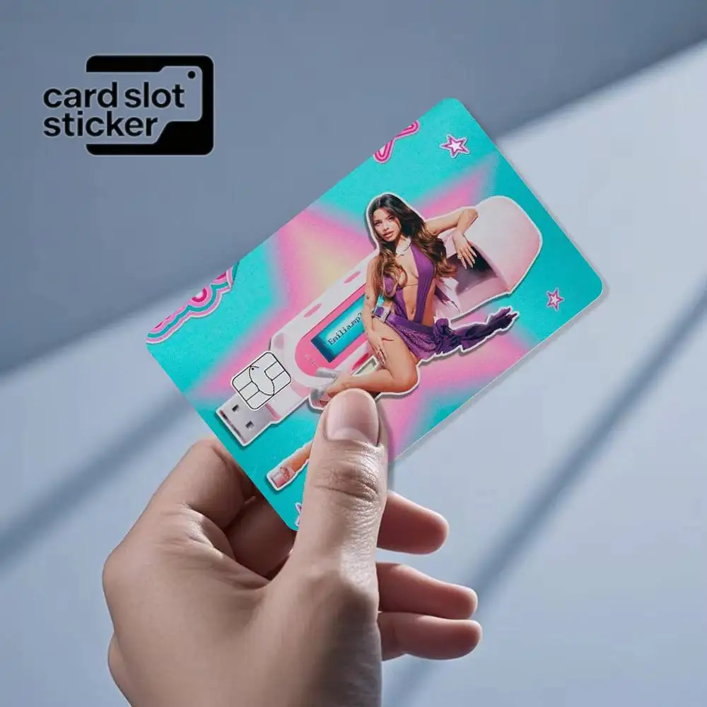 Singer E-Emilia Mernes  Credit Card HD Stickers Small Chip Waterproof Sticker Game Card Decal Gift