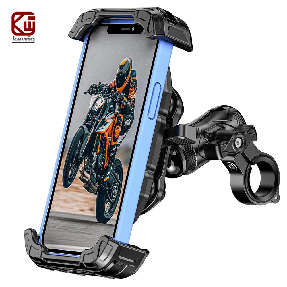 

Motorcycle Phone Mount Holder Vibration Dampener Secure Lock Bike Handlebar Phone Mount for 16/15/ 14/13 Pro Max 5.4-7.2" Phones