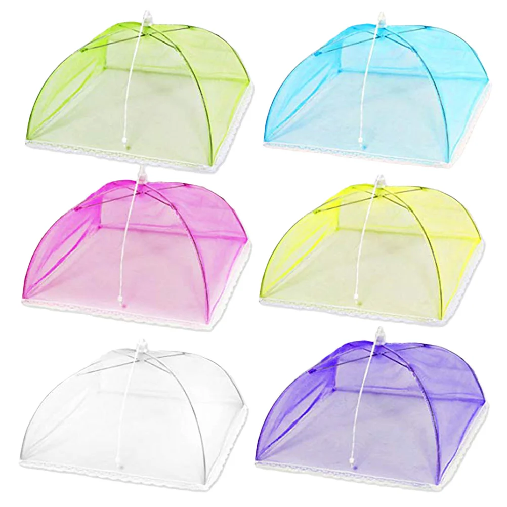4Pcs Foldable Food Cover Umbrella Mesh Screen Protector for Burgers Steaks Fruit Salads Camping Trips Food Cover