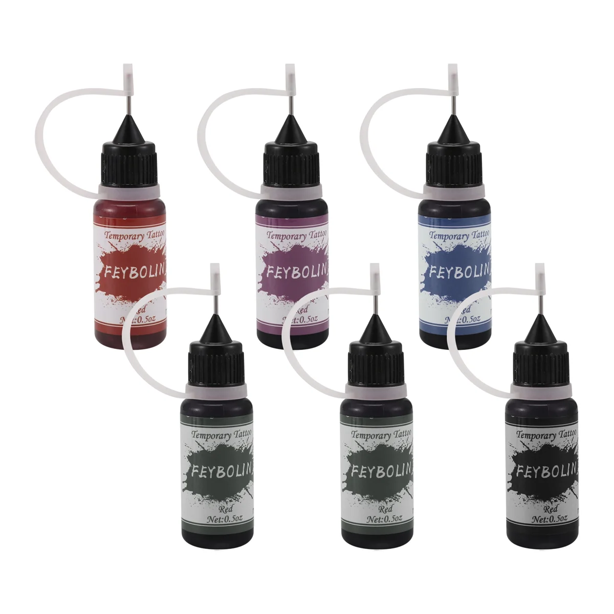 AYMR-Kit de tatuajes temporales, Gel de tatuaje semipermanente a mano alzada/tinta (a base de fruta de Jagua orgánica) Tatuajes DIY 6 PCS