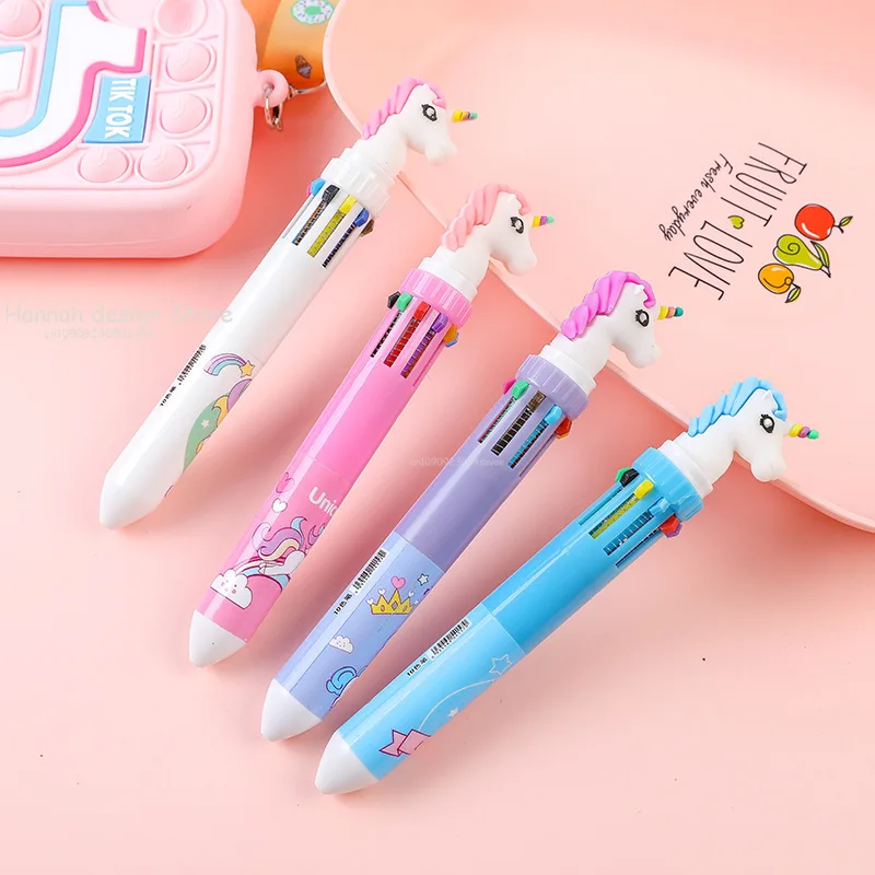 Dream Unicorn 10 Colors Chunky Ballpoint Pen School Office Supply Gift Stationery Drawing Toy Pen for Children