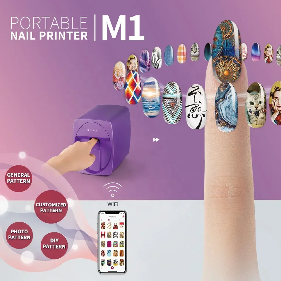 O2nails mobile nail printer M1 3d professional digital nails and flower printer artpro nails polish printer machine investment