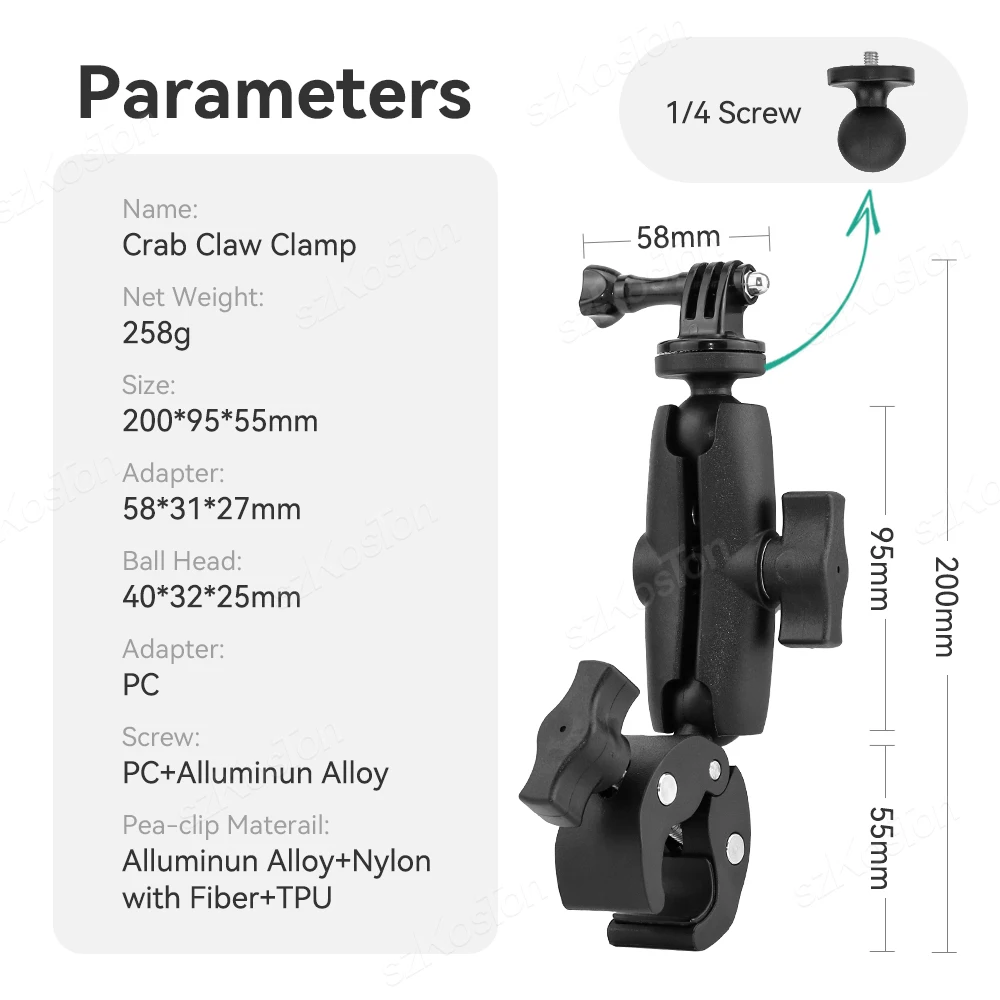 Supporto per fotocamera per bicicletta per moto Supporto per specchio per manubrio Staffa per bici per GoPro 13 12 11 Insta360 X4 X3 Accessori per action camera