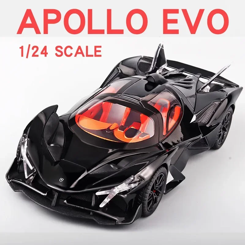 

1/24 Diecast Apollo Project Evo Track Roadster Model Car Metal Miniature Car Sound & Light Collection Vehicle Toys For Boys Gift