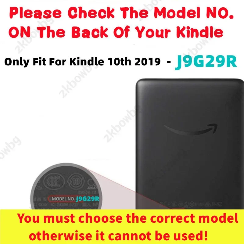 With HandStrap Belt Acrylic Clear Back for New Kindle 10th Generation 2019 Release J9G29R Case 6 Inch Ebook Wake UP Sleep Cover