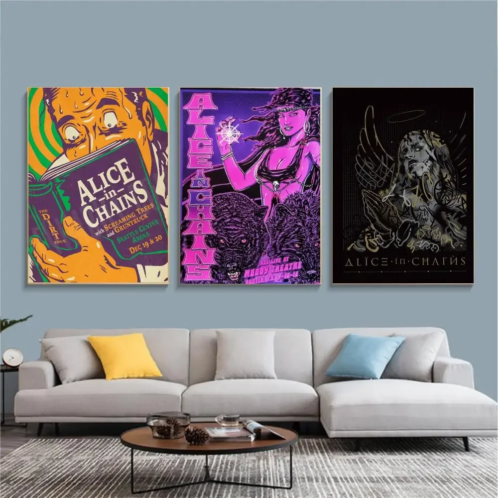 band A-Alice in Chains-S Painting Calligraphy Nature Inspired Artwork for Living Room  Home Decoration