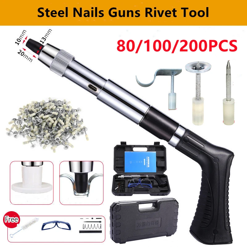 

Steel Nails Guns Rivet Tool Concrete Wall Anchor Wire Slotting Device Decoration Rivet Gun Tufting Gun Power Tools for 7.3mm