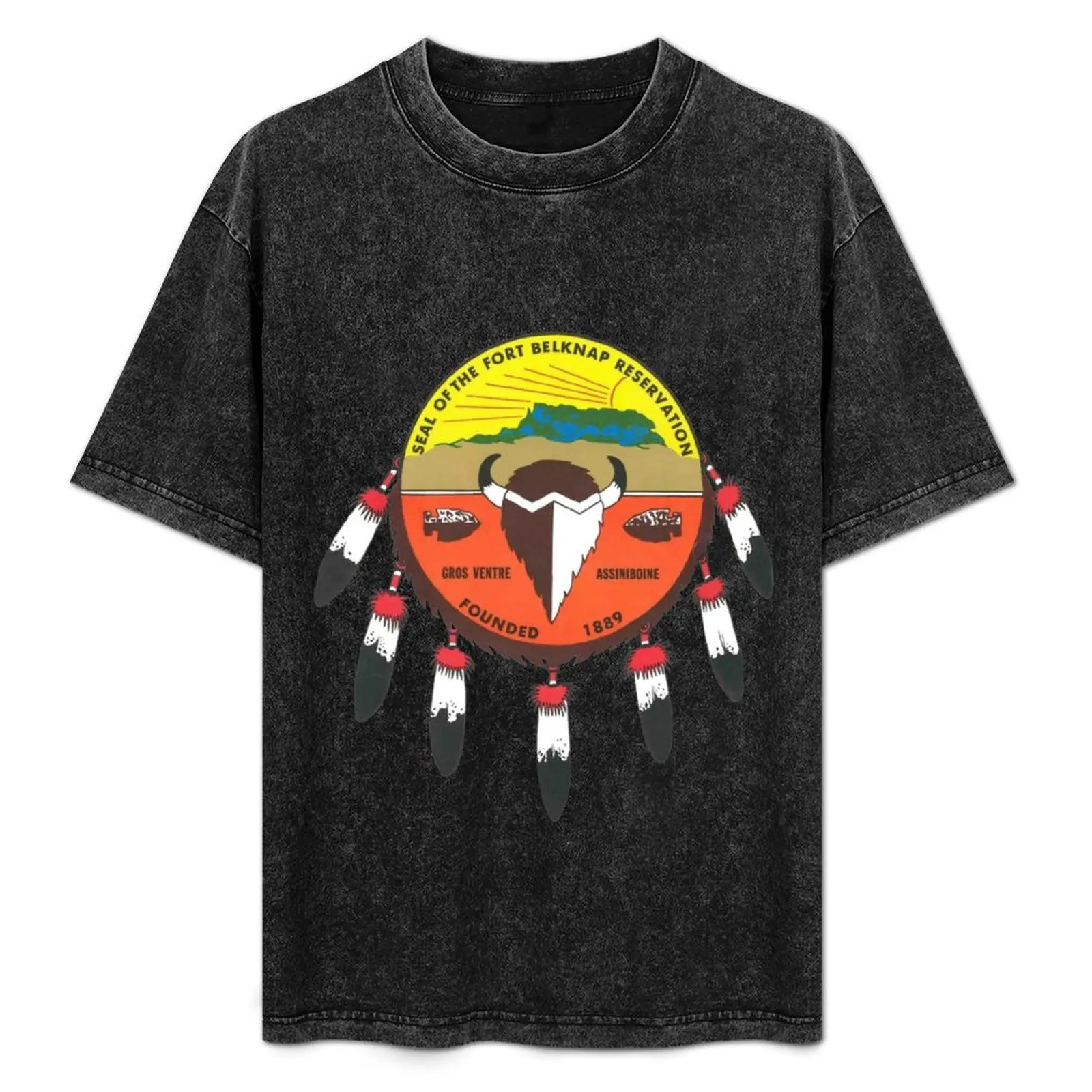 Camiseta Seal of the Fort Belknap Indian Community USA, camiseta informal de manga corta para vacaciones