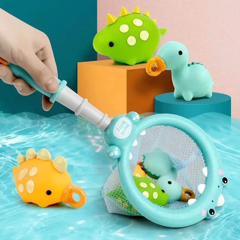 Set di giocattoli da pesca estivi per bambini con giochi multipli, gioco di pesca giocattolo puzzle per bambini con dinosauro galleggiante, gioco di bagno con capacità di messa a fuoco