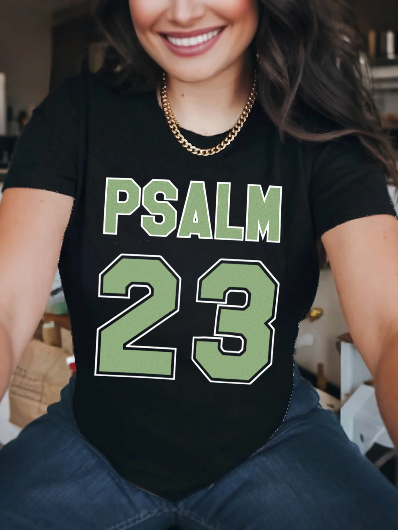 Women'S Psalm 23 Jersey Premium T-Shirt - Image 6