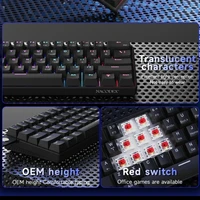 AJAZZ NK61 Wired Mechanical Keyboard 61 Keys 60% Compact  Hot Swappable Red Switch RGB Backlit Portable for Gaming Laptop Gamer 5