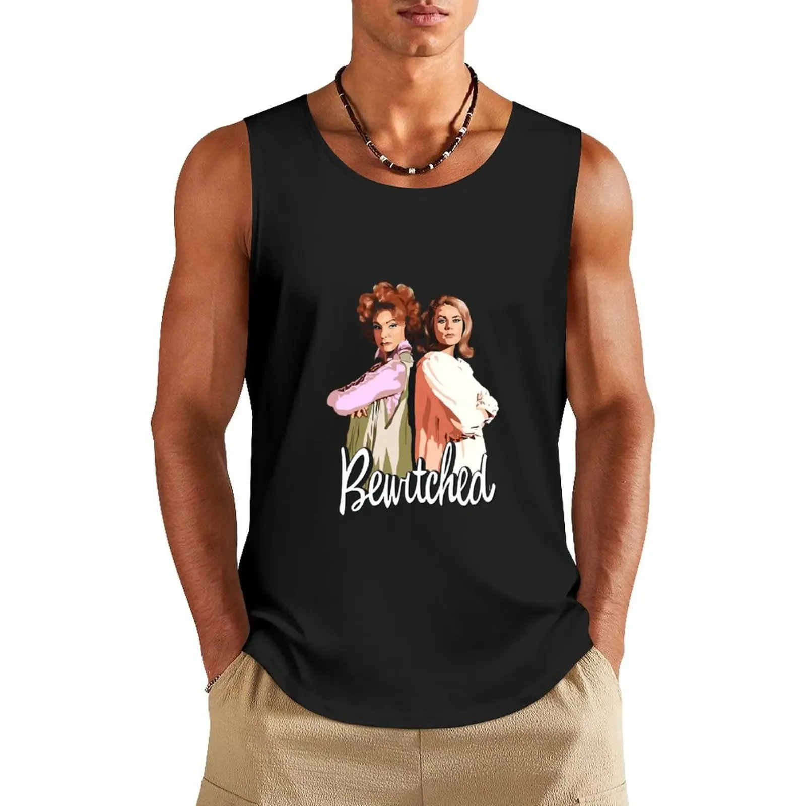 

Bewitched. Samantha Darrin and Endora. Tank Top Gym T-shirts for men Bodybuilding shirt