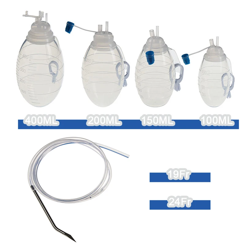 Canack Wound Drainage Reservoir Silicone Round Fluted With Trocar High Quality Closed Wound Drainage System Wholesales