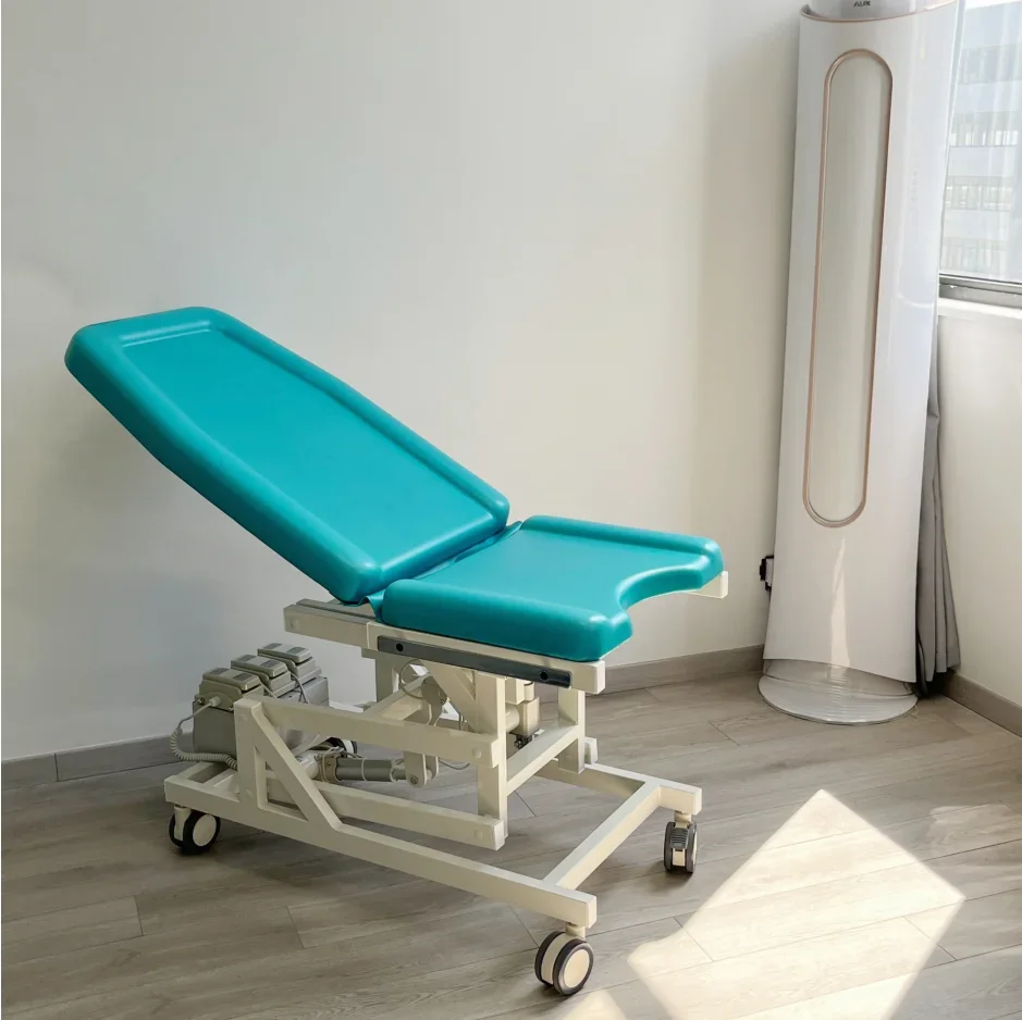 Electric green color obstetric delivery bed medical gynecological table chair birth bed maternity bed