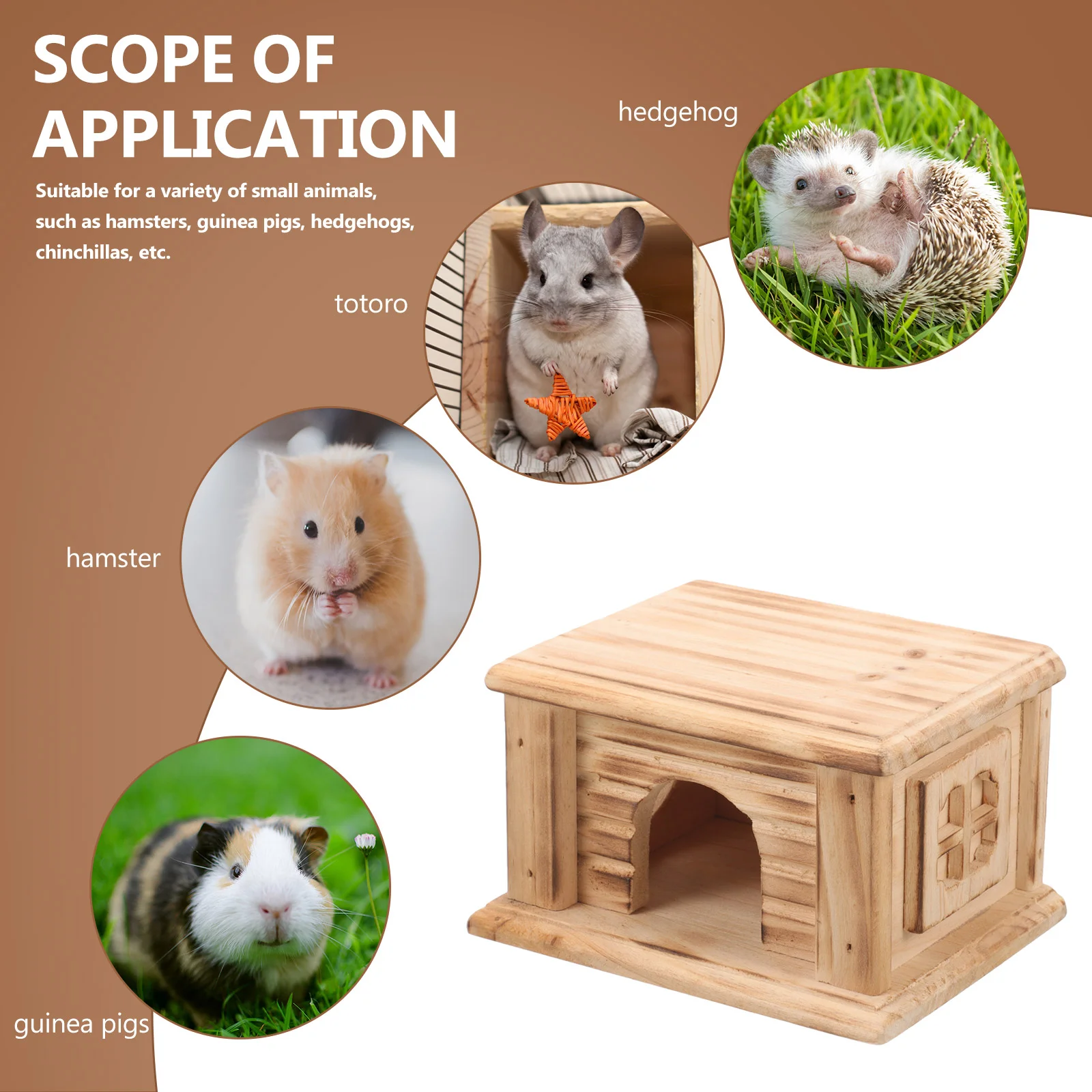 Wooden Hamster Hideout Cozy Hamster House for Small Animals Perfect for Hamsters Guinea Pigs and Rabbits