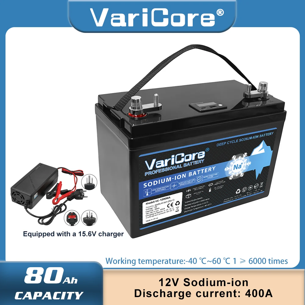 

Натри-ионный криогенный аккумулятор VariCore 12 В, 80 Ач для солнечной резервной зажигания автофургона с зарядными циклами более 6000